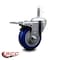 Service Caster 4'' Blue Poly Wheel Swivel 7/16'' Stem Caster with Total Lock Brake SCC-GRTTL20S414-PPUB-BLUE-716138 - alternate 2